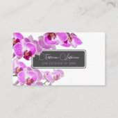 Hochzeitorchid-Blume-Monogramm-Kalligrafie QR-Code Visitenkarte (Vorderseite)