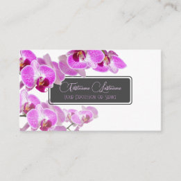 Hochzeitorchid-Blume-Monogramm-Kalligrafie QR-Code Visitenkarte