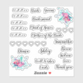 Hochzeitpaket | Typografie Aufkleber (Blatt)