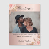 Hochzeitpampas Gras Rose Foto danke Magnet (Vorderseite)