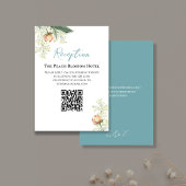 Hochzeitpeach Blue Empfang QR Code UAWG Begleitkarte