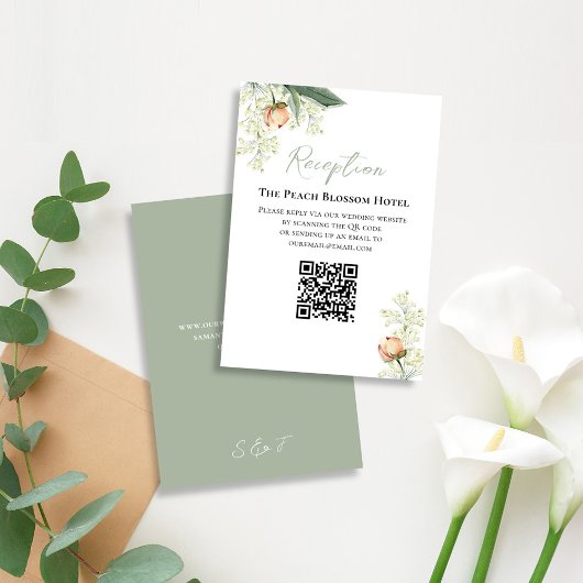 Hochzeitpeach Empfang QR Code UAWG Begleitkarte