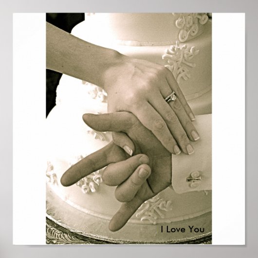 Hochzeitplakat "I Liebe You" Poster (Vorne)