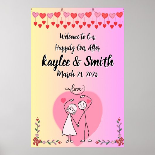 Hochzeitplakat Poster (Vorne)