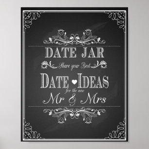 Hochzeitprint "Date jar" Vintage Tafel Poster