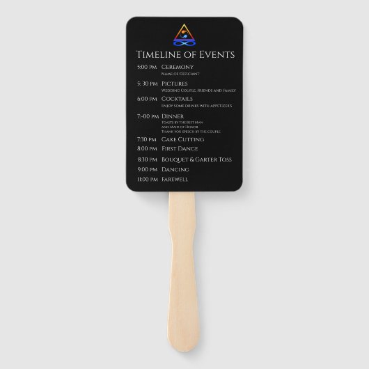 Hochzeitprogramm-Timeline-Zwillingsflame Symbol- Fächer (Rückseite)