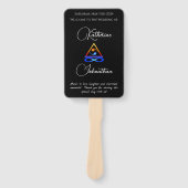 Hochzeitprogramm-Timeline-Zwillingsflame Symbol- Fächer (Vorderseite)