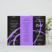 Hochzeitprogrammordner Twirl Lila Black (Stehend Vorderseite)