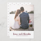 Hochzeitpunkte Liebe und Dank Foto Dankeskarte (Vorne/Hinten)