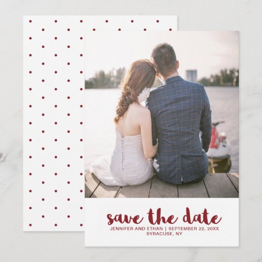 Hochzeitpunkte Save the Date Foto (Vorne/Hinten)