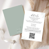 HochzeitQR-Code Grüne Details Kalligrafie Begleitkarte