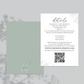 HochzeitQR-Code Grüne Details Kalligrafie Begleitkarte