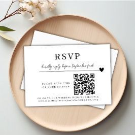 HochzeitQR-Code Moderne Minimalistische RSVP-Karte Einladung