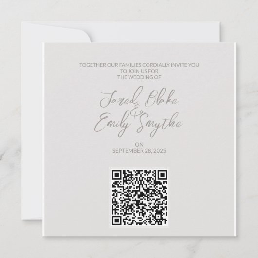 HochzeitQR-Code Save the Date Einladung (Rückseite)