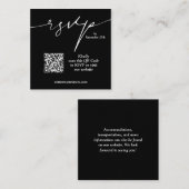 HochzeitQR-Code Schwarz/Weiß Begleitkarte (Vorne/Hinten)