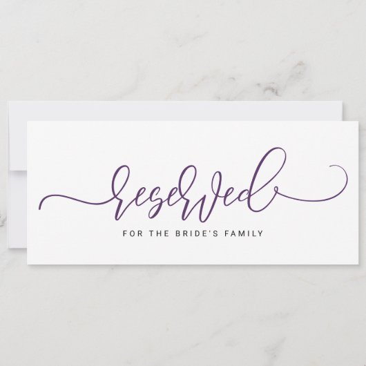 Hochzeitreservierte Schildkröte Lila Plum Einladung (Rückseite)