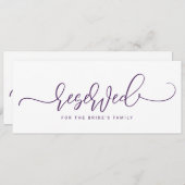 Hochzeitreservierte Schildkröte Lila Plum Einladung (Vorne/Hinten)