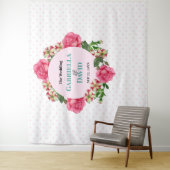 Hochzeitrosa Rose Rot Weißer Petunia Polka Dots Wandteppich (Beispiel)