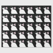 Hochzeitrosa schwarz geschenkpapier (Flach)