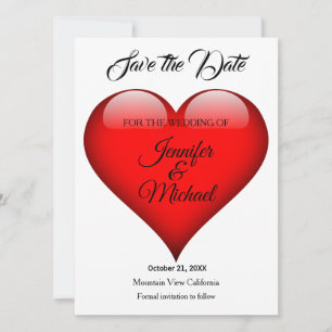 Hochzeitrotes Herz Modernes Minimalistisches Schli Save The Date