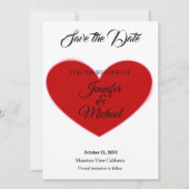 Hochzeitrotes Herz Modernes Minimalistisches Schli Save The Date (Vorderseite)