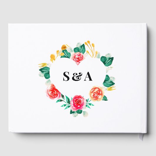 Hochzeitrotes Weiß Gästebuch (Rückseite)