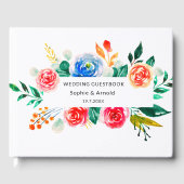 Hochzeitrotes Weiß Gästebuch (Vorderseite)