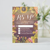 HochzeitRSVP Antwort Autumn Maple Leaf Pumpkins Wo (Stehend Vorderseite)