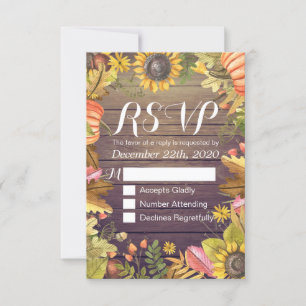 HochzeitRSVP Antwort Autumn Maple Leaf Pumpkins Wo