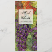 Hochzeits-Abendessen-Menü, Herbst-Trauben-Blatt Menükarte (Vorderseite)