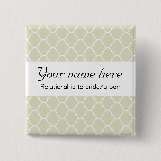 Hochzeits-Abzeichen (Serif) Button (Vorderseite)