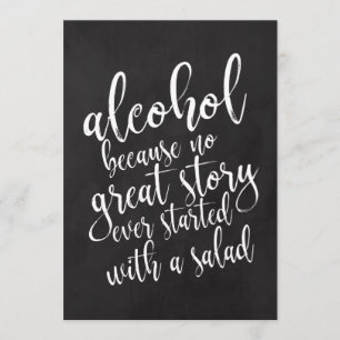 Hochzeits-Alkohol-Bar-Afffordable-Kreidetafel-Schi Einladung