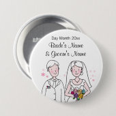 Hochzeits-Andenken, Geschenke, Werbegeschenke für Button (Vorne & Hinten)