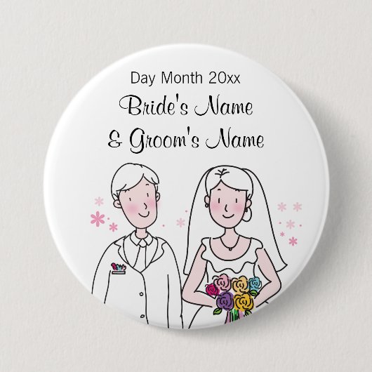 Hochzeits-Andenken, Geschenke, Werbegeschenke für Button (Vorderseite)