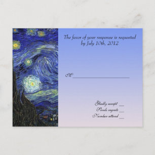 Hochzeits-Annahmekarte, Van Gogh Sternennacht Postkarte