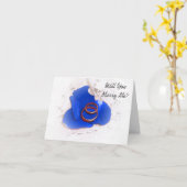 Hochzeits-Antrag-Karte heiraten Sie mich? Blaue Karte (Gelbe Blume)
