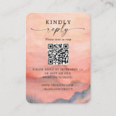 Hochzeits-Antwort-QR-Code Sunset Mountain Begleitkarte (Vorderseite)