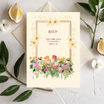 Hochzeits-Antwortkarte Elegante Wildblumen Floral 