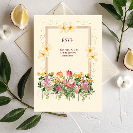 Hochzeits-Antwortkarte Elegante Wildblumen Floral  RSVP Karte