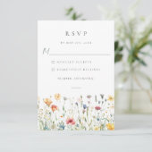 Hochzeits-Antwortkarte für ein Frühlings-Wildblume RSVP Karte (Stehend Vorderseite)