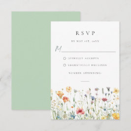 Hochzeits-Antwortkarte für ein Frühlings-Wildblume RSVP Karte