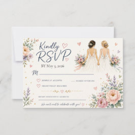 Hochzeits-Antwortkarte für zwei Bräute RSVP Karte