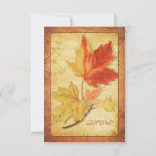 Hochzeits-Antwortkarte mit Herbstlaub-Motiv (RSVP- RSVP Karte