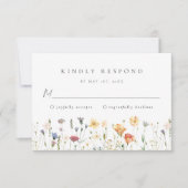 Hochzeits-Antwortkarte mit Wildblumen RSVP Karte (Vorderseite)