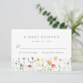 Hochzeits-Antwortkarte mit Wildblumen RSVP Karte (Stehend Vorderseite)