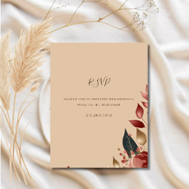 Hochzeits-Antwortkarte Moderne Tropische Rose RSVP Karte