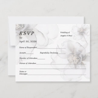 Hochzeits-Antwortkarte Weiche Blumen RSVP Karte