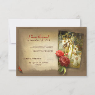 Hochzeits-Antwortkarten im Vintage-Stil RSVP Karte