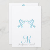 Hochzeits-Aqua-Türkis-Seepferdestrand-Einladung Einladung (Vorne/Hinten)