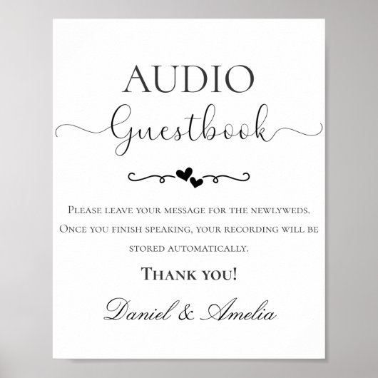 Hochzeits-Audio-Gästebuch-Schild, Audio-Gästebuch- Poster (Vorne)